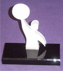 Acrílico - Troféu Acrílico Leitoso Duplo Recortado (Troféu Equipe)